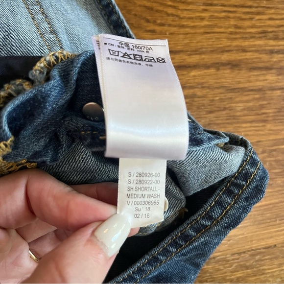 Gap womens shortalls S medium blue distressed grunge - Picture 6 of 8